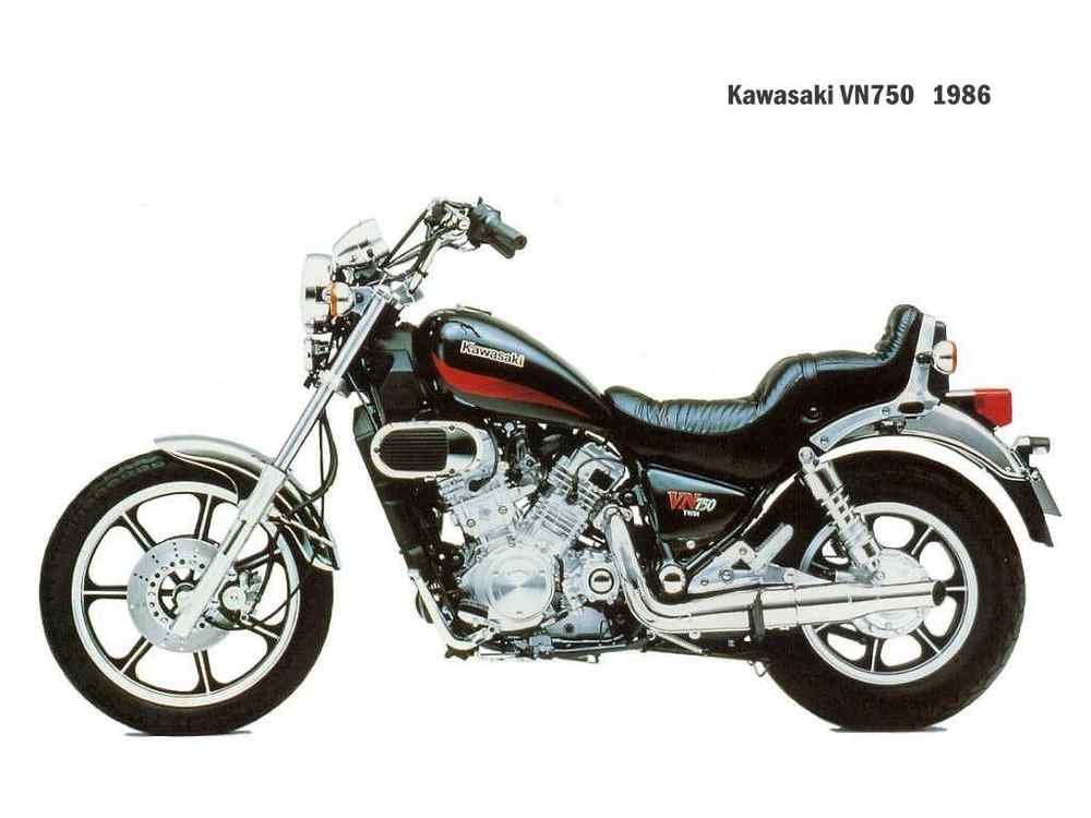 Kawasaki VN750 1986 motorbike A4 Photo Print