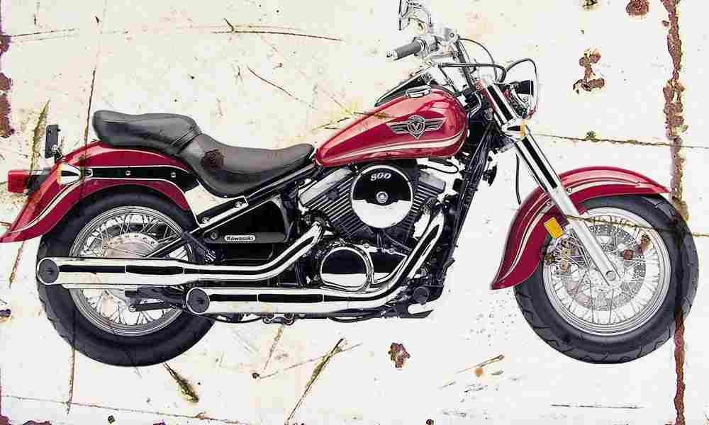 Kawasaki VN800 Classic 2003 Aged Vintage A4 Photo Print