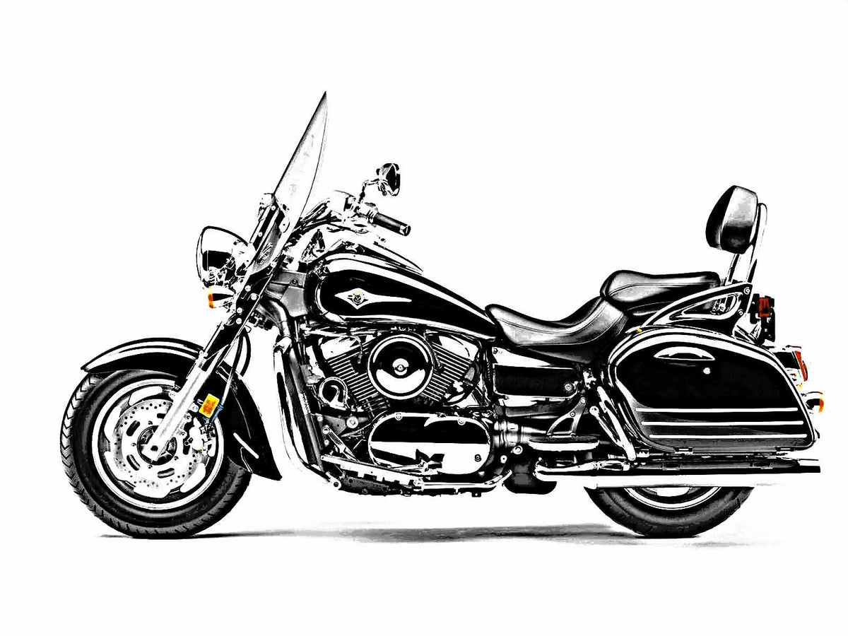 Kawasaki Vulcan 1600 2 motorbike A4 Photo Print