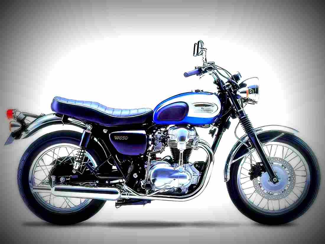 Kawasaki W 650 1999 5 motorbike A4 Photo Print