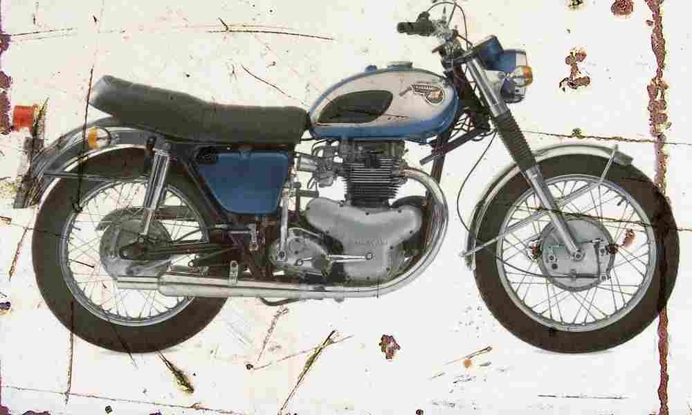 Kawasaki W1 1965 Aged Vintage A4 Photo Print
