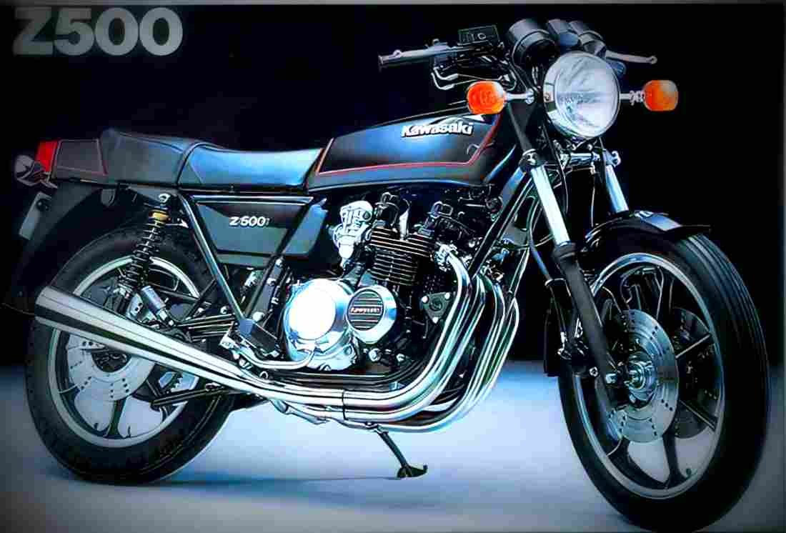 Kawasaki Z 500 1979 2 motorbike A4 Photo Print