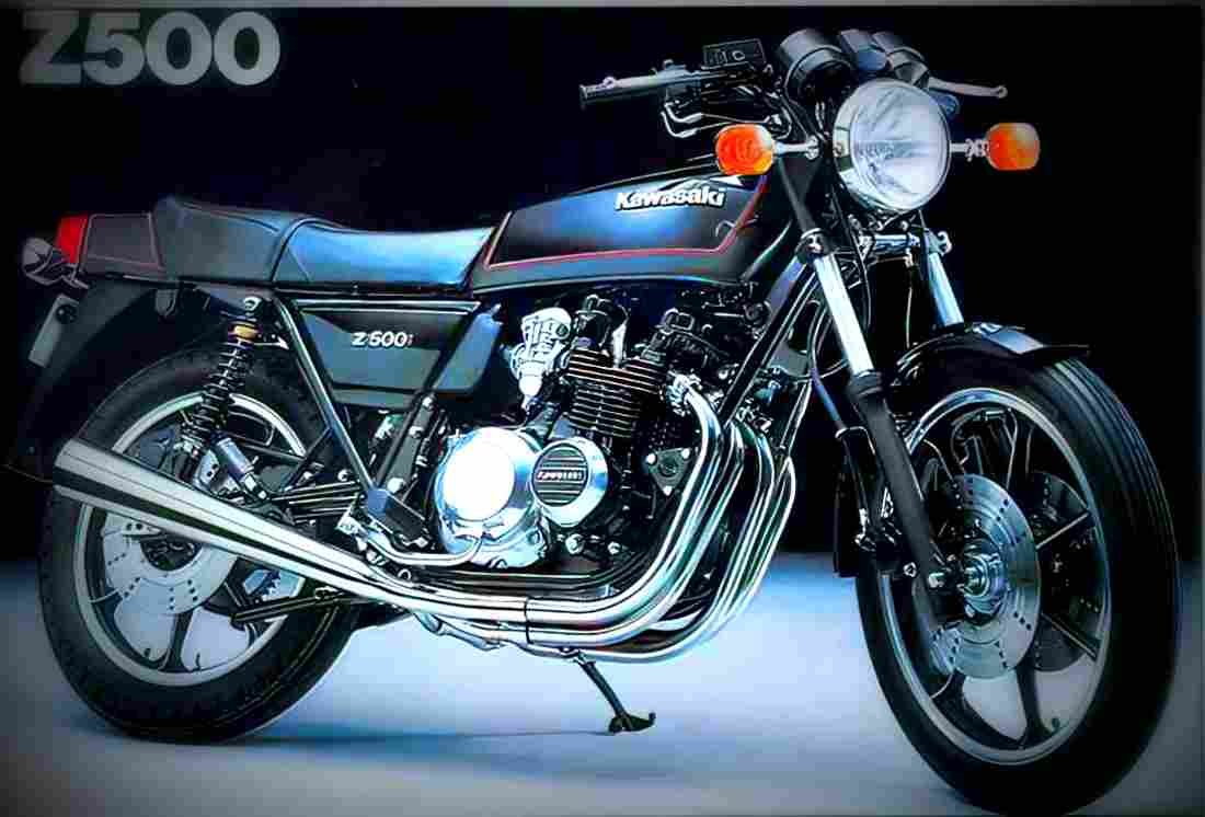 Kawasaki Z 500 1980 4 motorbike A4 Photo Print