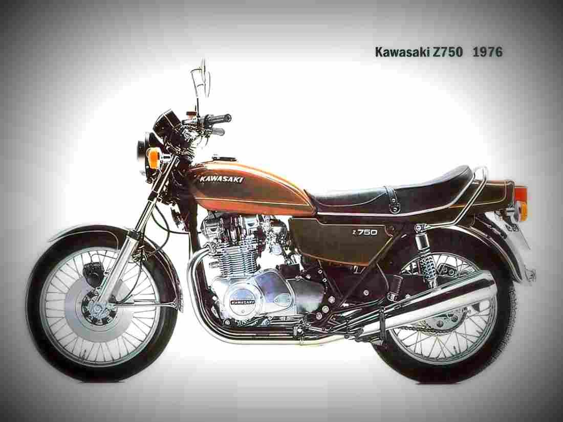 Kawasaki Z 750 1979 2 motorbike A4 Photo Print