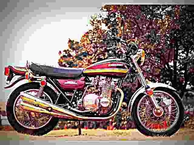 Kawasaki Z 900 1975 1 motorbike A4 Photo Print