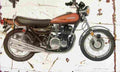 Kawasaki Z1 1972 Aged Vintage A4 Photo Print