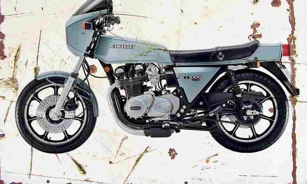 Kawasaki Z1 R 1977 Aged Vintage A4 Photo Print