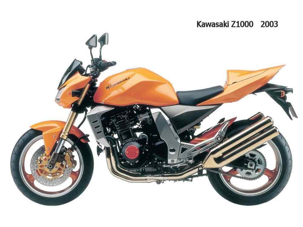 Kawasaki Z1000 2003 motorbike A4 Photo Print