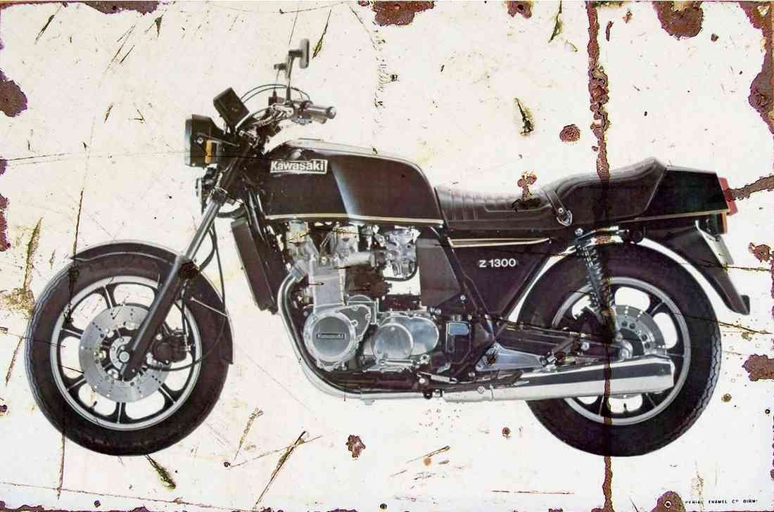 Kawasaki Z1300 1978 Aged A4 Photo Print