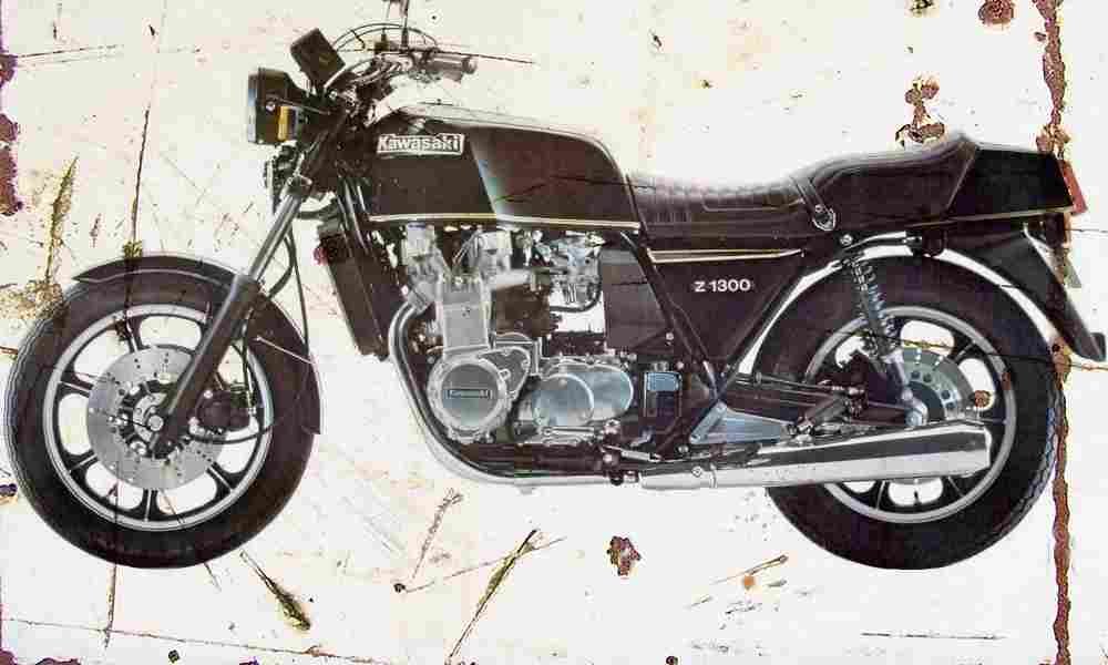 Kawasaki Z1300 1978 Aged Vintage A4 Photo Print