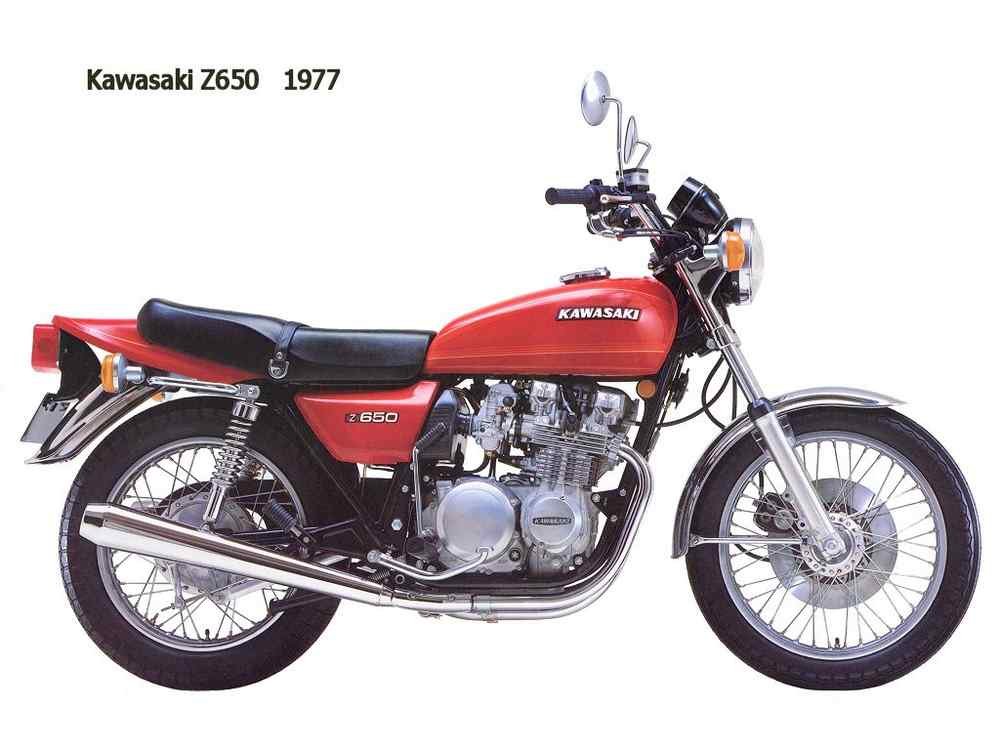Kawasaki Z650 1977 motorbike A4 Photo Print