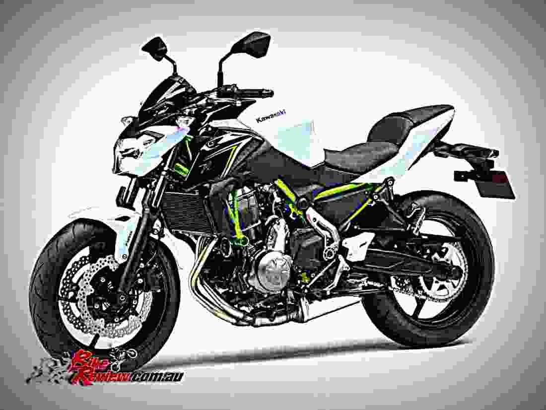 Kawasaki Z650 2017 3 motorbike A4 Photo Print