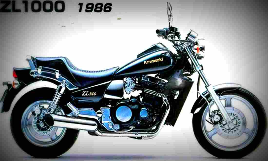 Kawasaki ZL 1000 (reduced effect) 1989 1 motorbike A4 Photo Print