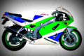 Kawasaki ZR 400 G 1990 3 motorbike A4 Photo Print