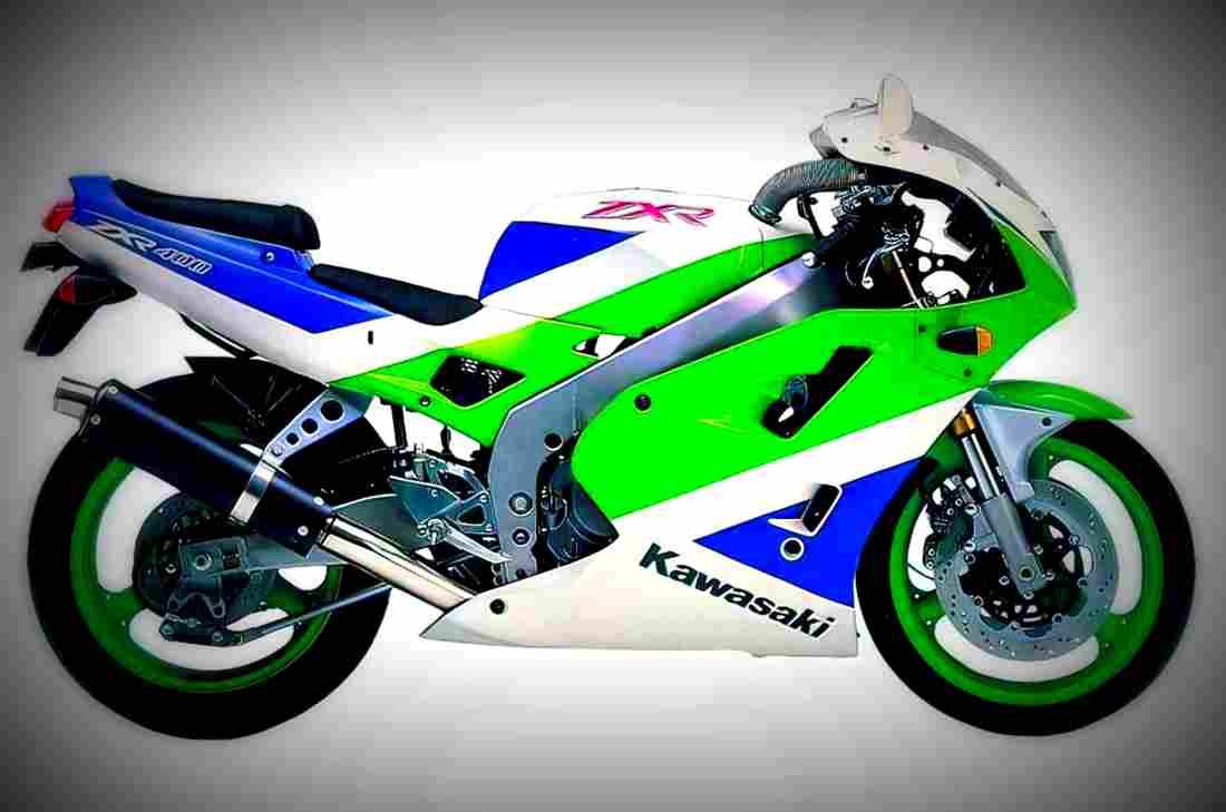 Kawasaki ZR 400 G 1990 3 motorbike A4 Photo Print