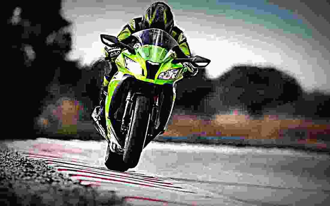 Kawasaki ZX 10R Ninja 1000cc 2 motorbike A4 Photo Print