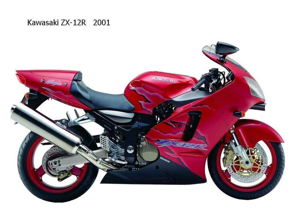 Kawasaki ZX 12R 2001 motorbike A4 Photo Print
