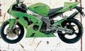 Kawasaki ZX 6RR 2003 Aged Vintage A4 Photo Print