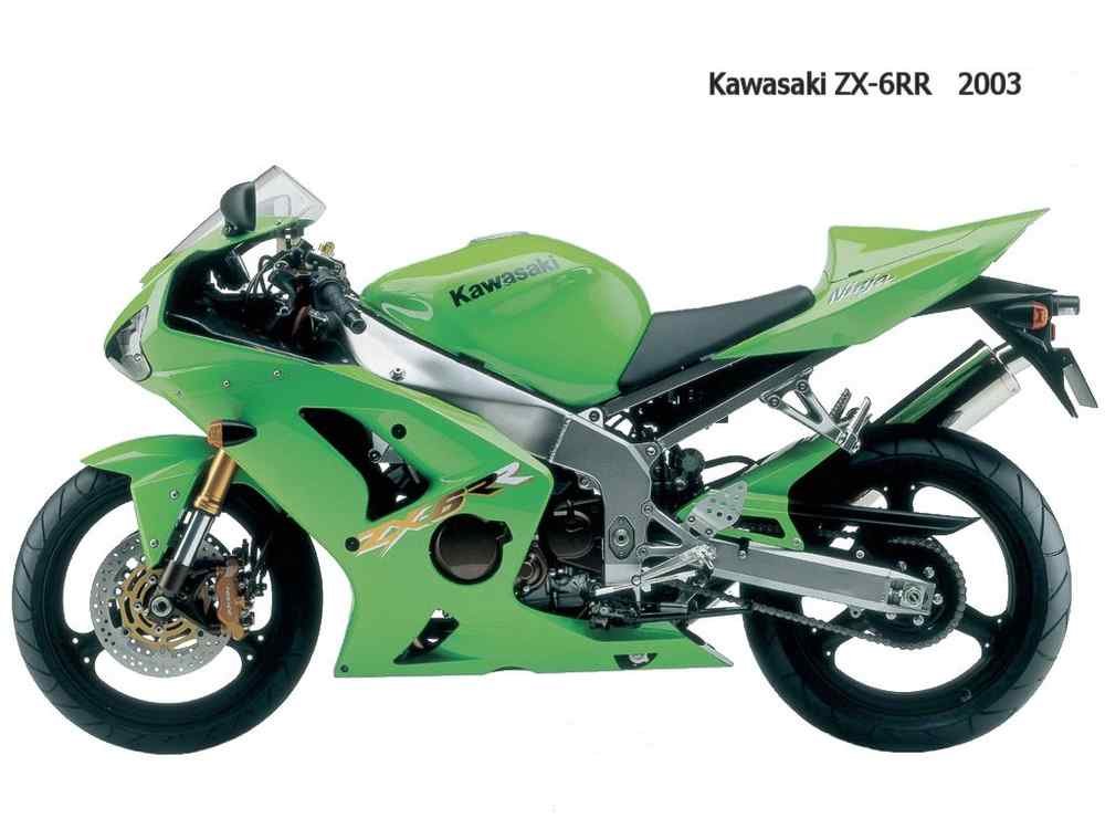 Kawasaki ZX 6RR 2003 motorbike A4 Photo Print