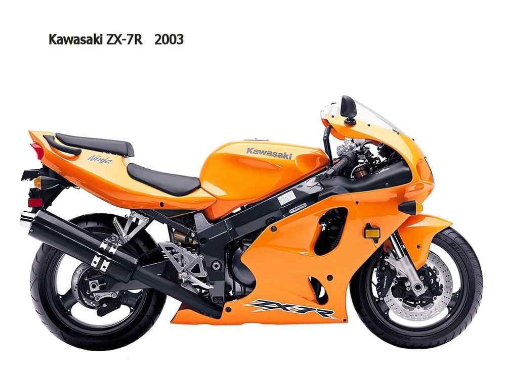 Kawasaki ZX 7R 2003 motorbike A4 Photo Print