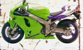 Kawasaki ZX 7RR 1999 Aged Vintage A4 Photo Print