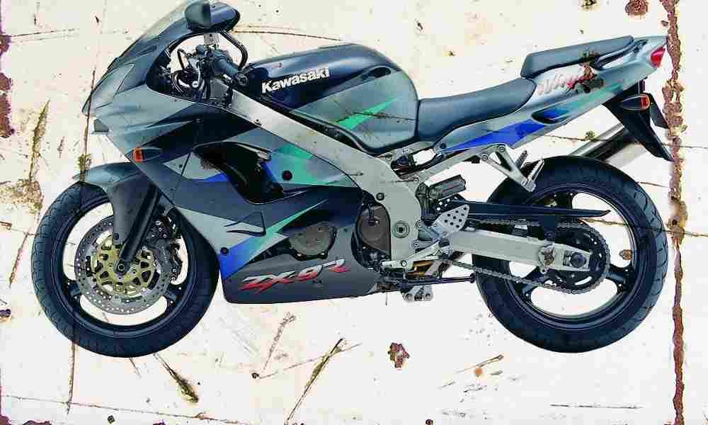 Kawasaki ZX 9R 2001 Aged Vintage A4 Photo Print