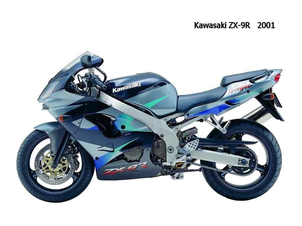Kawasaki ZX 9R 2001 motorbike A4 Photo Print