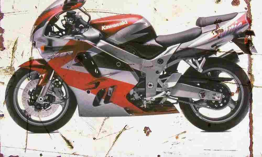 Kawasaki ZX 9R Ninja 1994 Aged Vintage A4 Photo Print