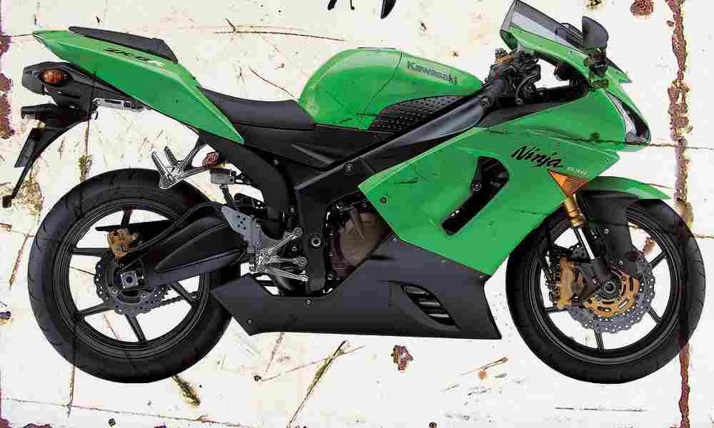Kawasaki ZX6R 2005 Aged Vintage A4 Photo Print
