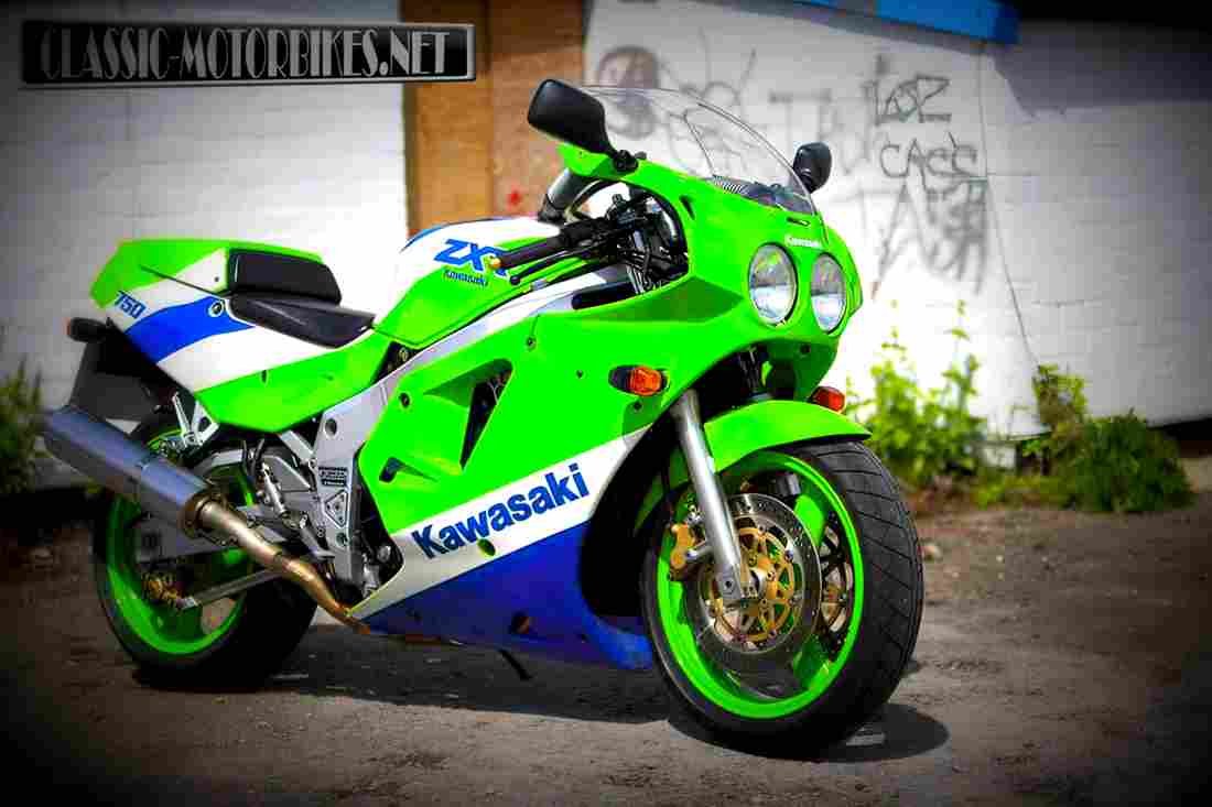 Kawasaki ZXR 750 R (reduced effect) 1991 2 motorbike A4 Photo Print