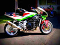 Kawasaki ZXR 750 R (reduced effect) 1992 3 motorbike A4 Photo Print