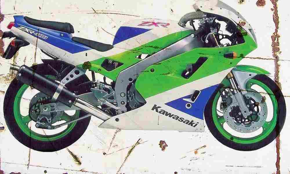 Kawasaki ZXR400 1991 Aged Vintage A4 Photo Print
