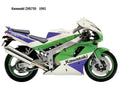 Kawasaki ZXR750 1992 motorbike A4 Photo Print