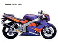 Kawasaki ZXR750 1995 motorbike A4 Photo Print
