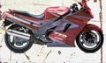 Kawasaki ZZ R1100 1990 Aged Vintage A4 Photo Print