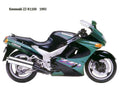 Kawasaki ZZ R1100 1993 motorbike A4 Photo Print