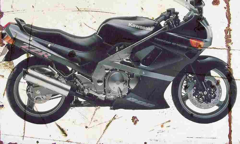 Kawasaki ZZ R600 1992 Aged Vintage A4 Photo Print