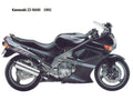 Kawasaki ZZ R600 1992 motorbike A4 Photo Print