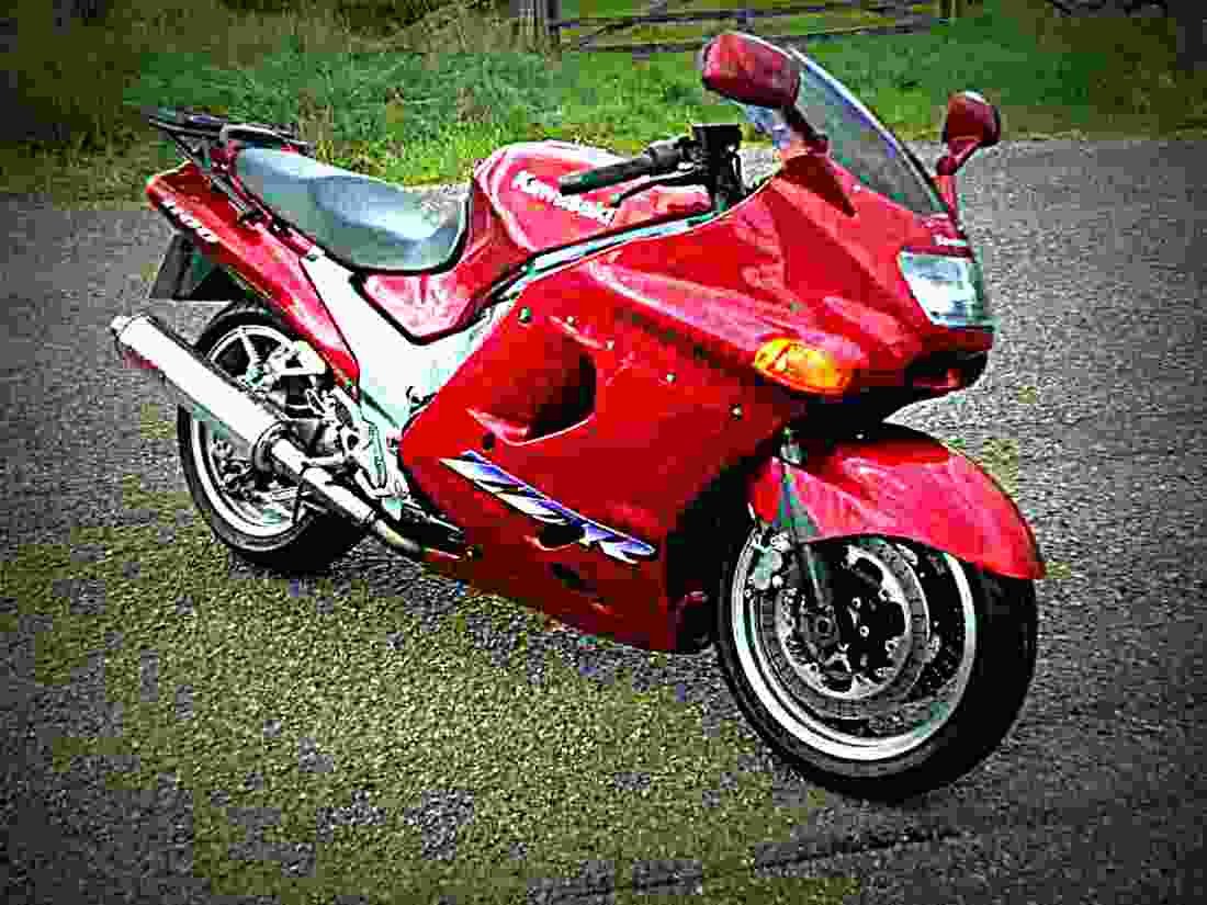 Kawasaki ZZR 1100 1996 6 motorbike A4 Photo Print