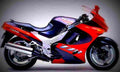 Kawasaki ZZR 1100 (reduced effect) 1990 5 motorbike A4 Photo Print