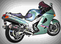 Kawasaki ZZR 1100 (reduced effect) 1992 6 motorbike A4 Photo Print
