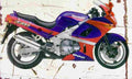 Kawasaki ZZR600 1993 Aged Vintage A4 Photo Print
