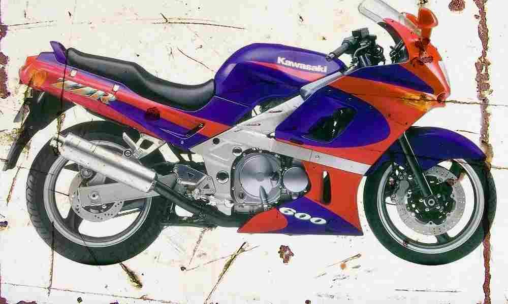 Kawasaki ZZR600 1993 Aged Vintage A4 Photo Print