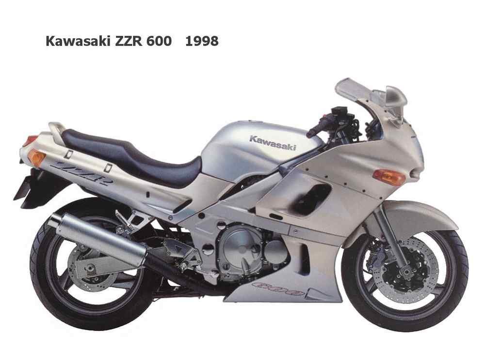 Kawasaki ZZR600 1998 motorbike A4 Photo Print