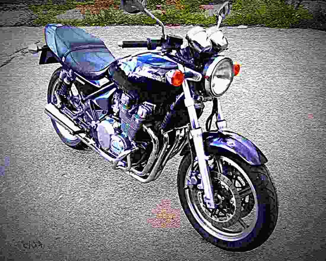 Kawasaki Zephyr 550 (reduced effect) 1992 1 motorbike A4 Photo Print
