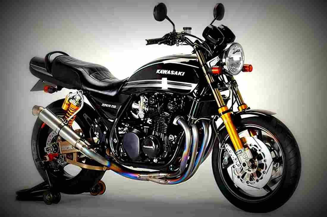 Kawasaki Zephyr 750 (reduced effect) 1992 3 motorbike A4 Photo Print