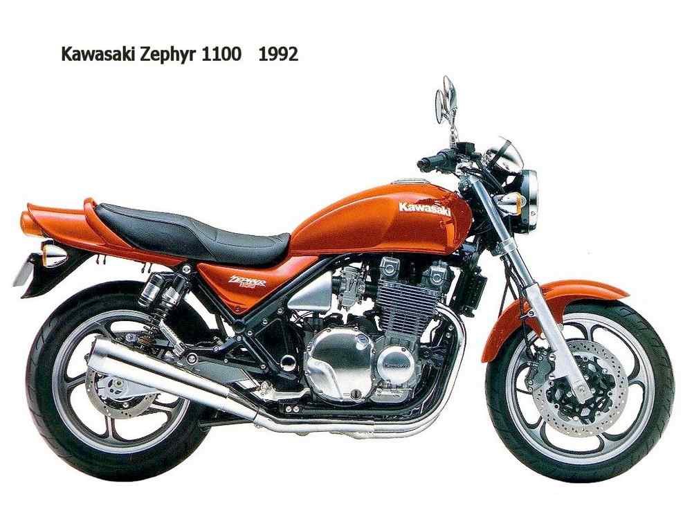 Kawasaki Zephyr1100 1992 motorbike A4 Photo Print