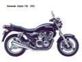 Kawasaki Zephyr750 1992 motorbike A4 Photo Print