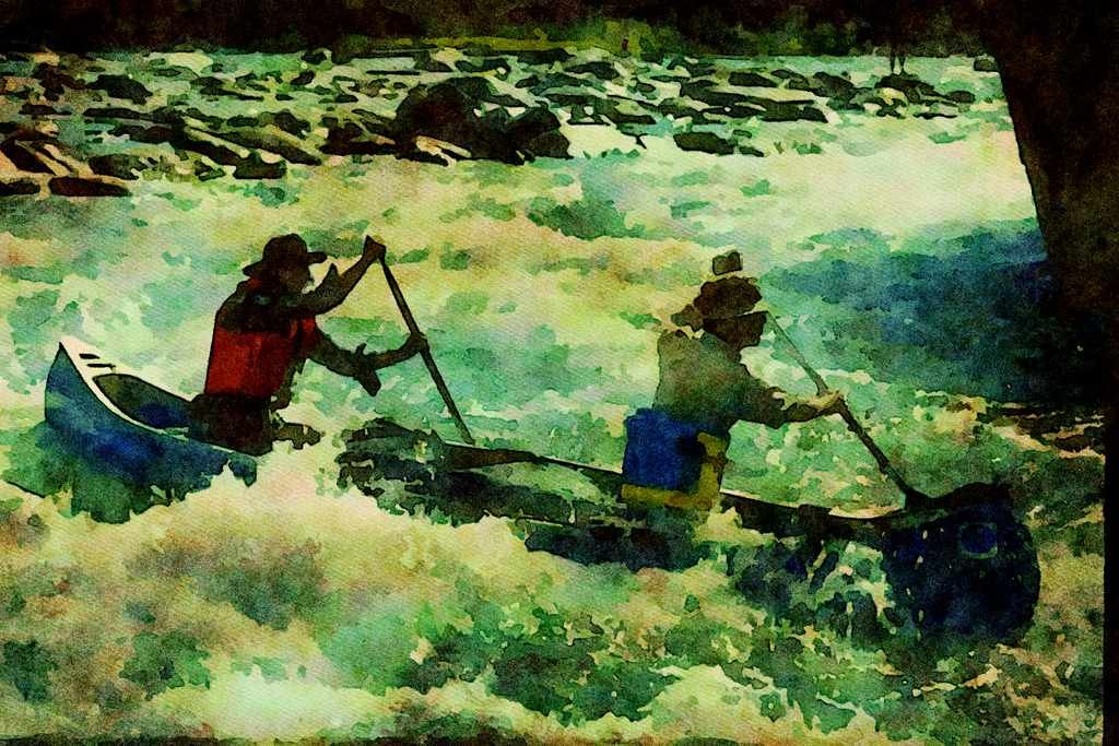 Kayak Canoes 155007 Open White Water Canoe Little Nahanni River, N.W.T. A4 Limited Edition Watercolour Print