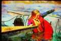 Kayak Canoes 155009 Learning The Eskimo Roll A4 Limited Edition Watercolour Print